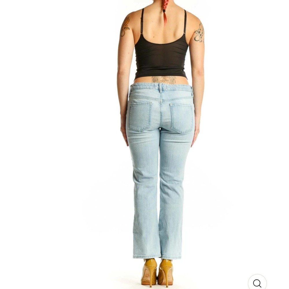 We The Free Light Blue Denim Flare Jeans Size 28 Light‎ Wash Stretch Pants - Picture 4 of 5